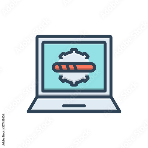 Color illustration icon for progress 