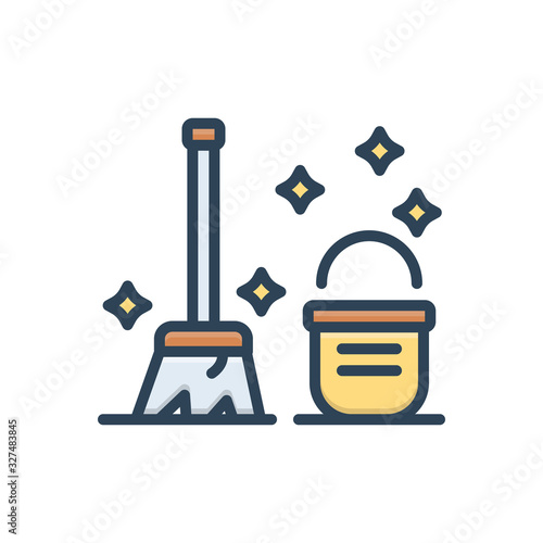 Color illustration icon for clean 
