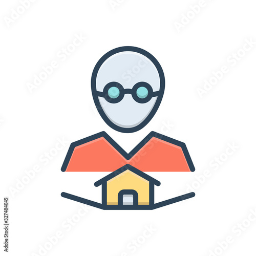 Color illustration icon for owner 