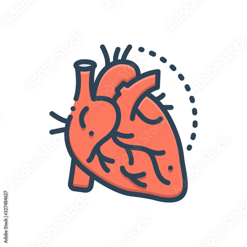 Color illustration icon for arteries  
