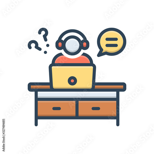 Color illustration icon for assisted 