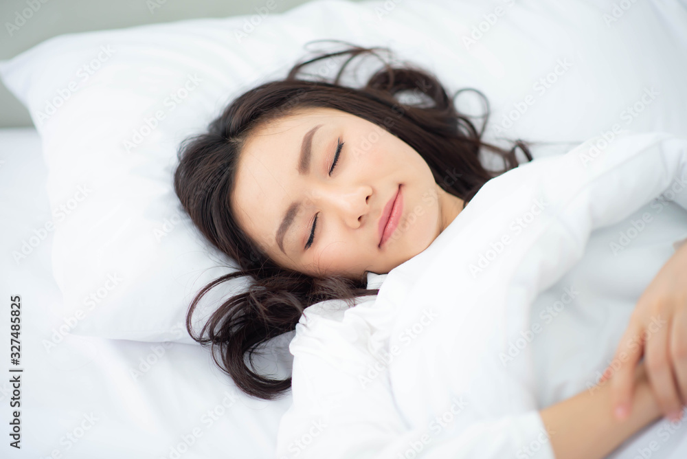 Asain teenager woman just wake up in the morning in the bedroom Asain teenager woman just wake up in the morning in the bedroom