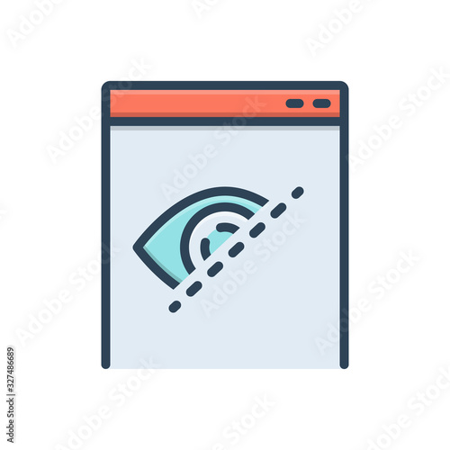Color illustration icon for hide 