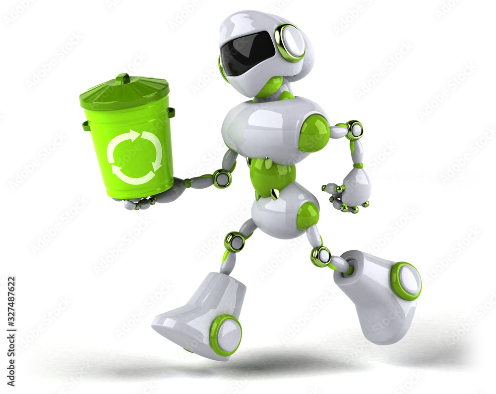Green robot - 3D Illustration Green robot - 3D Illustration