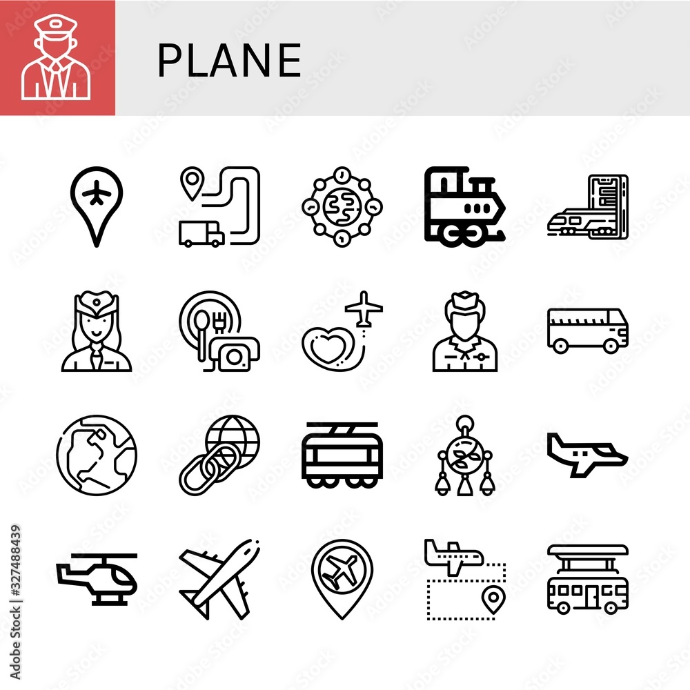 Fototapeta Set of plane icons