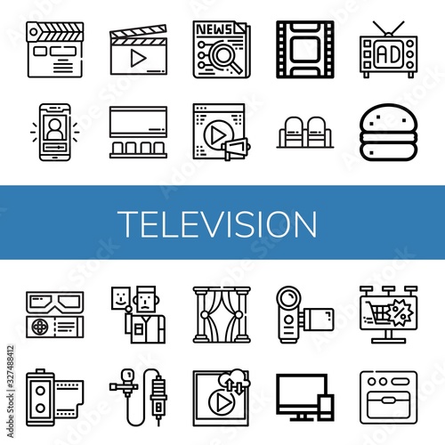 Set of television icons