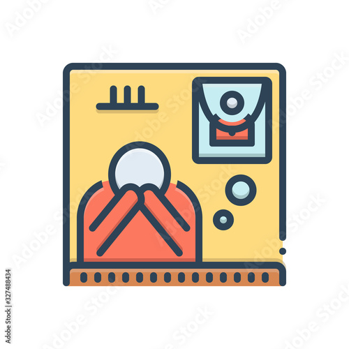 Color illustration icon for bereaved   photo