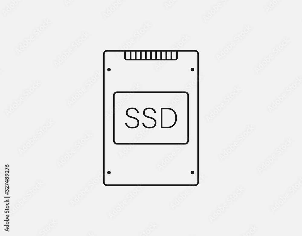 Solid state drive, ssd icon. Vector illustration, flat design. Solid state drive, ssd icon. Vector illustration, flat design.