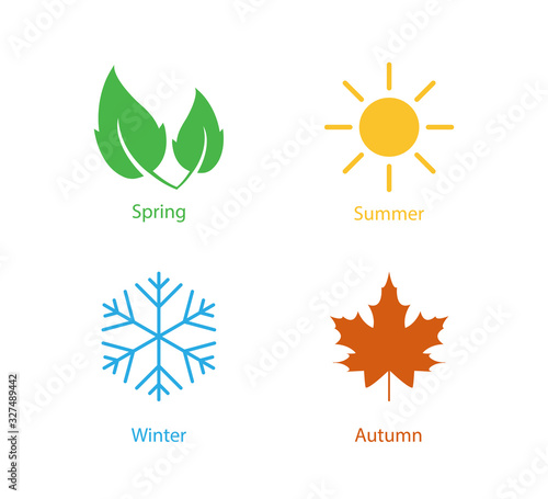 Four season icon. Vector illustration, flat design.
