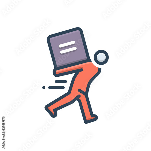 Color illustration icon for burdensome