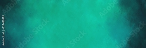 abstract painting background texture with light sea green, very dark blue and teal green colors and space for text or image. can be used as horizontal background texture