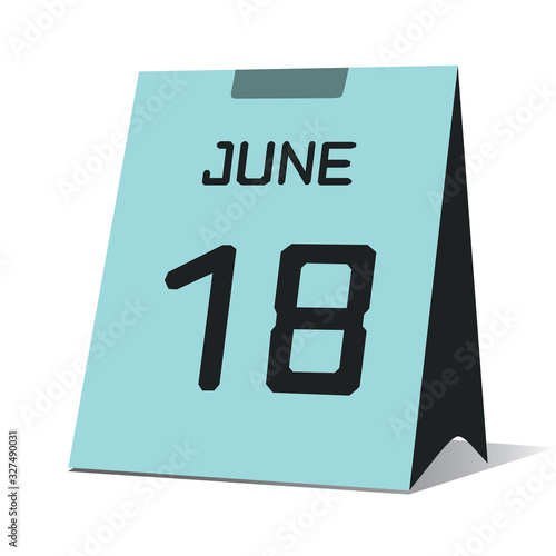 June 18, Calendar icon illustration isolated sign symbol, Appointment date, Sale promotion.