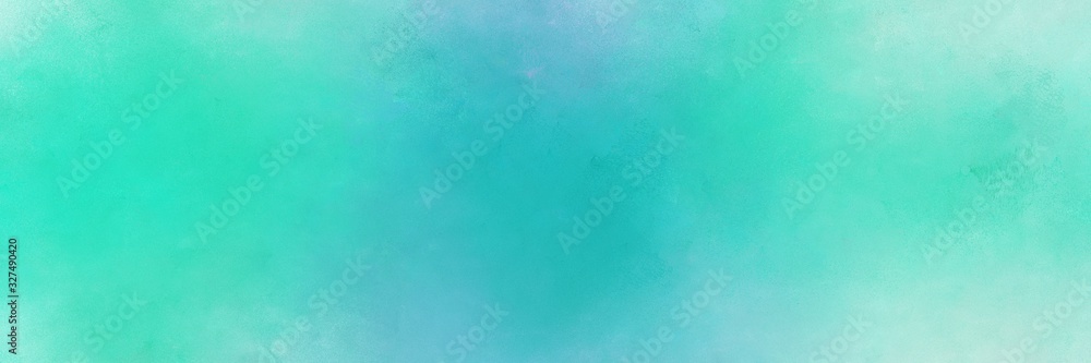 medium turquoise, sky blue and powder blue colored vintage abstract painted background with space for text or image. can be used as header or banner