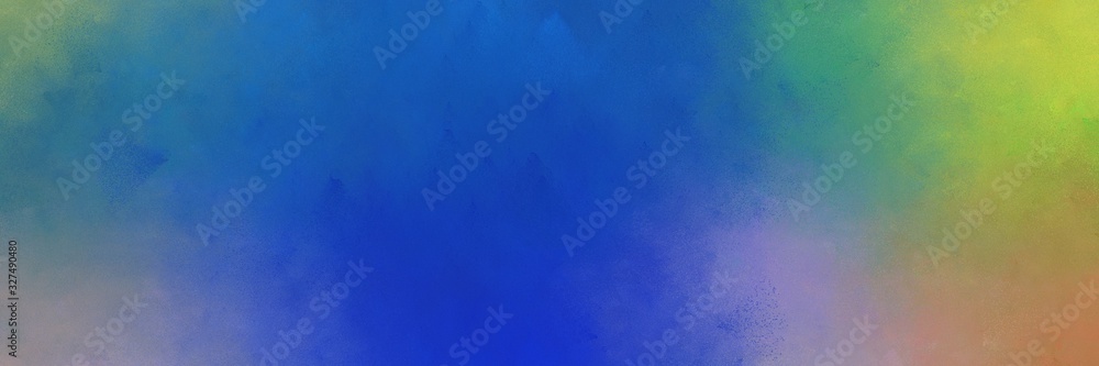 abstract painting background texture with steel blue, dark khaki and strong blue colors and space for text or image. can be used as horizontal background texture