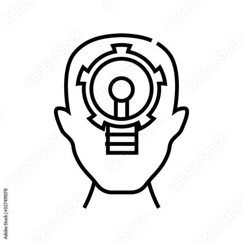 Key task line icon, concept sign, outline vector illustration, linear symbol.