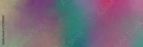 abstract painting background graphic with old lavender, teal blue and rosy brown colors and space for text or image. can be used as horizontal background graphic