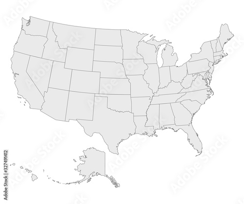 Political map of United States od America, USA