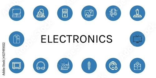 Set of electronics icons