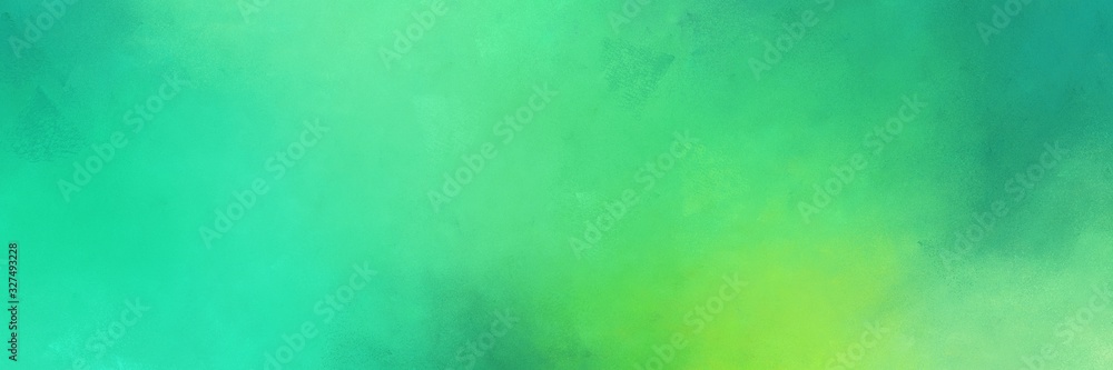 abstract painting background graphic with medium sea green, medium aqua marine and pastel green colors and space for text or image. can be used as horizontal background texture