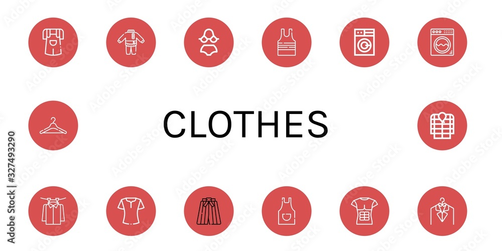 clothes icon set clothes icon set