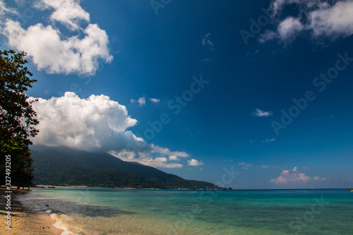 Tekek beach of Tioman island in Malaysia photo