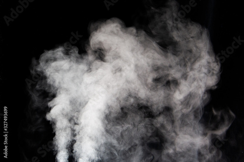  white smoke on a black background