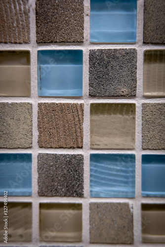 Brown and blue ceramic mosa...