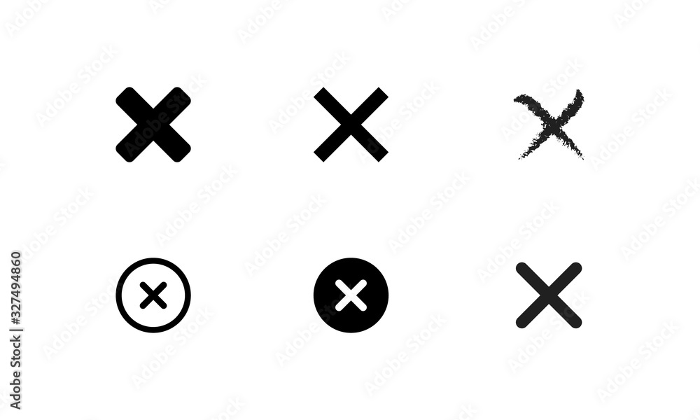 Obraz premium Close icon multiple black icons set