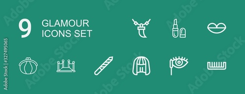 Fototapeta Editable 9 glamour icons for web and mobile