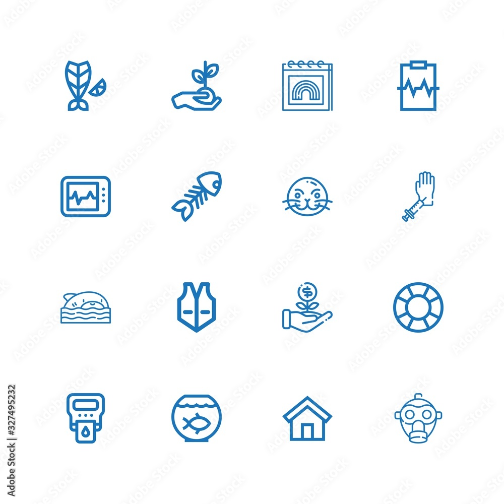 Editable 16 life icons for web and mobile