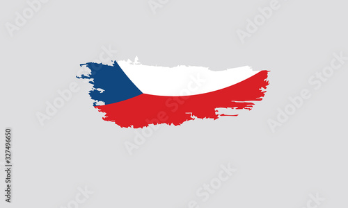 Czech republic flag brush national symbol Czechia emblem