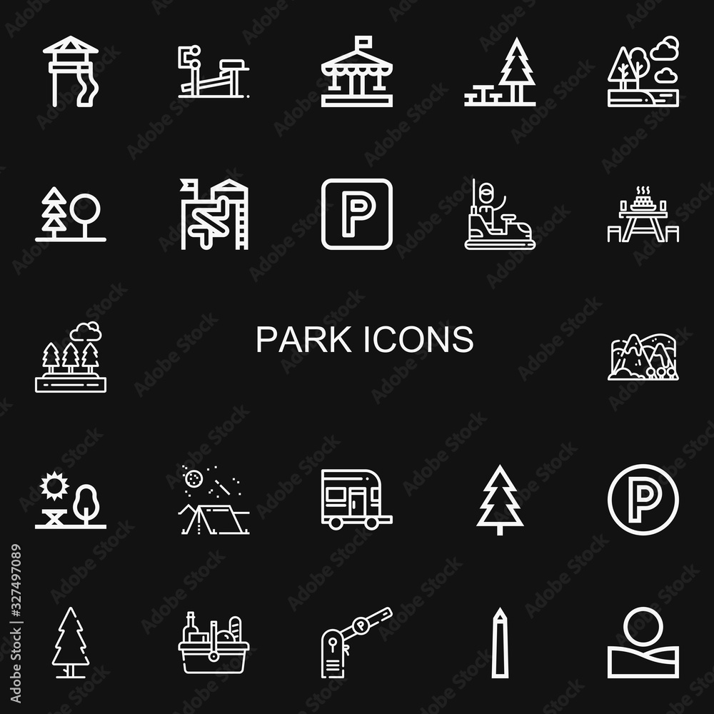 Editable 22 park icons for web and mobile Editable 22 park icons for web and mobile