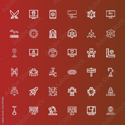 Editable 36 futuristic icons for web and mobile
