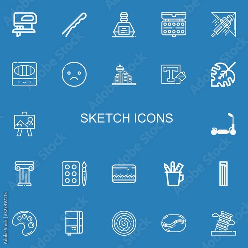Editable 22 sketch icons for web and mobile
