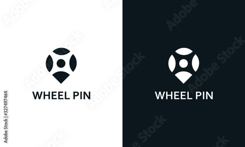 Minimal modern Abstract wheel pin logo.