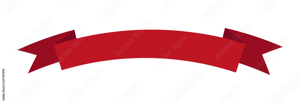 Flat vector ribbon banner isolated on white background.