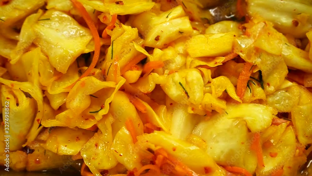Yellow cabbage dish, vegetarian dish. Yellow cabbage dish, vegetarian dish.