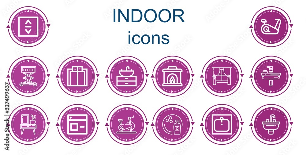 Editable 14 indoor icons for web and mobile Editable 14 indoor icons for web and mobile