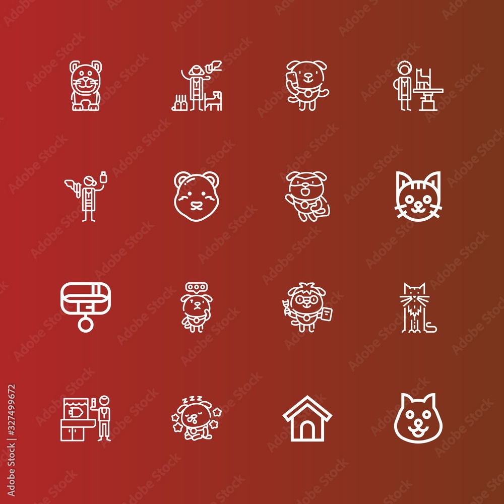 Editable 16 paw icons for web and mobile Editable 16 paw icons for web and mobile