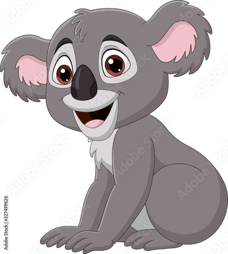 Cartoon cute baby koala sitting