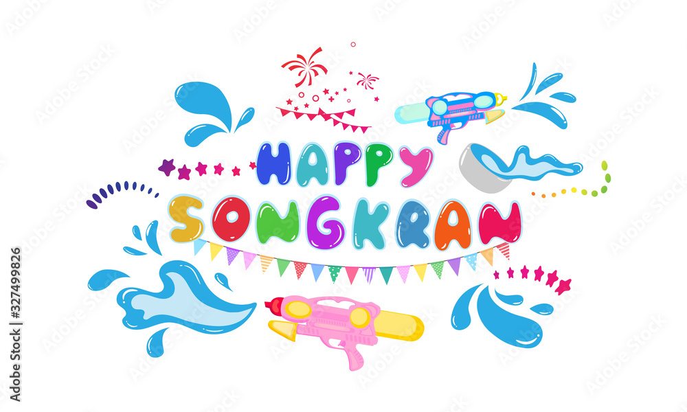Songkran festival celebration thailand holiday background