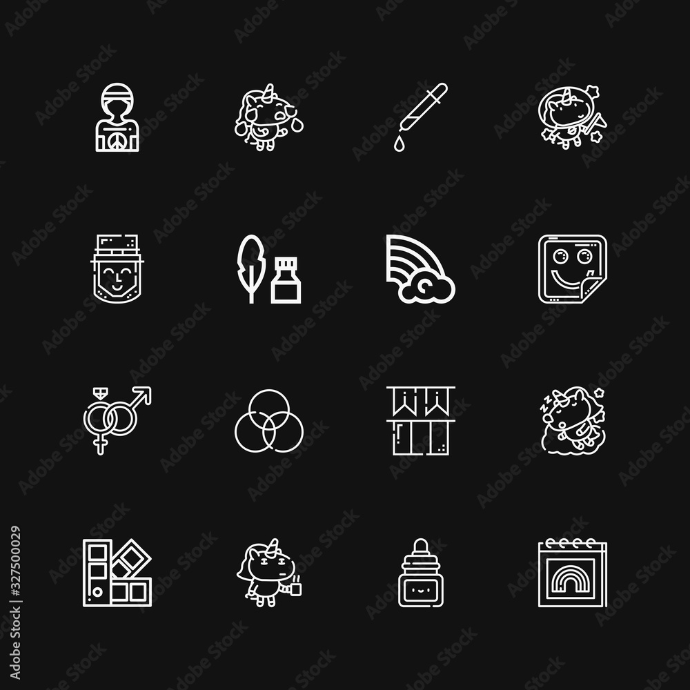 Editable 16 rainbow icons for web and mobile Editable 16 rainbow icons for web and mobile