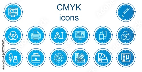 Editable 14 cmyk icons for web and mobile