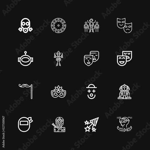Editable 16 mask icons for web and mobile