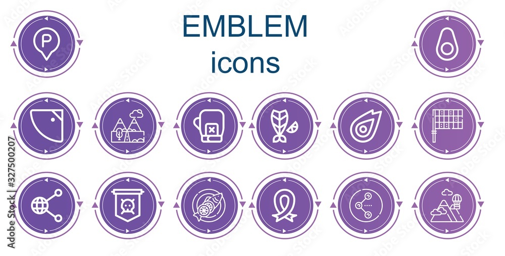 Editable 14 emblem icons for web and mobile Editable 14 emblem icons for web and mobile