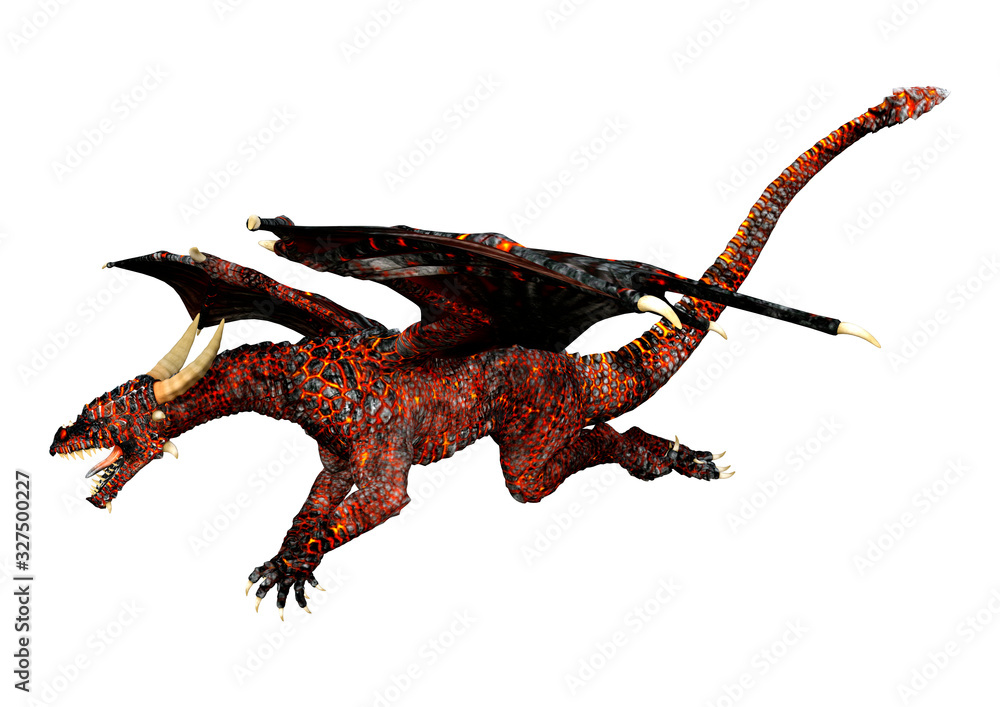 Obraz premium 3D Rendering Fairy Tale Dragon on White