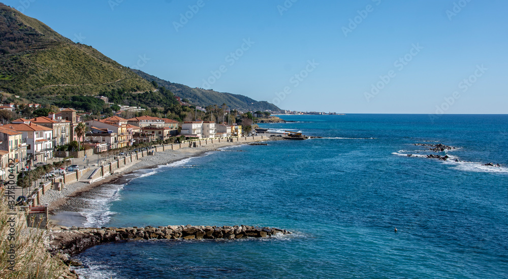 Naklejka premium Agnone Cilento village, from Cilento Coast, Italy