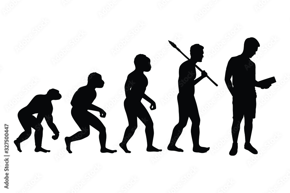 Revolution of human to reader silhouette Revolution of human to reader silhouette