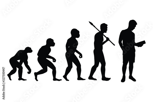 Revolution of human to reader silhouette