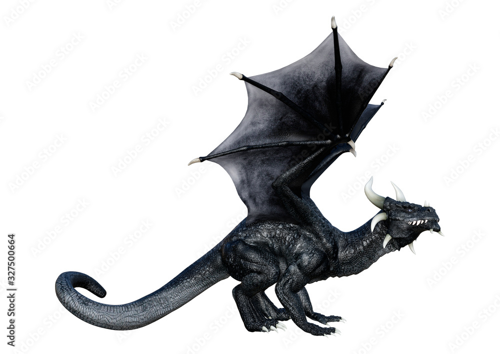 Naklejka premium 3D Rendering Fairy Tale Dragon on White